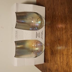 Set of 2 stemless wine glasses